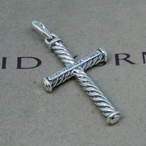 David Yurman Cable Rope Cross ✝ Amulet - Picture 3 of 3